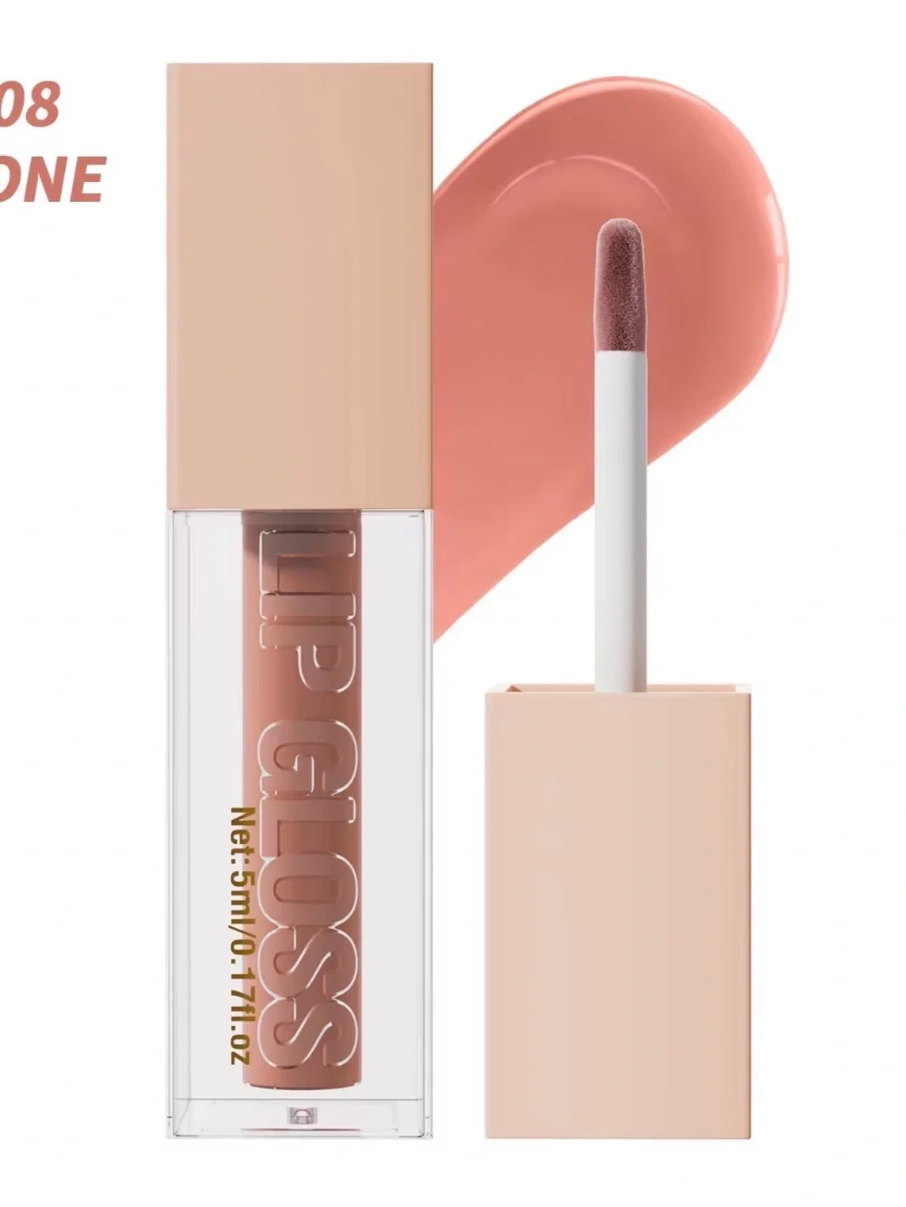 Tinted Pink Lip Gloss - Silky Non-Sticky Shine